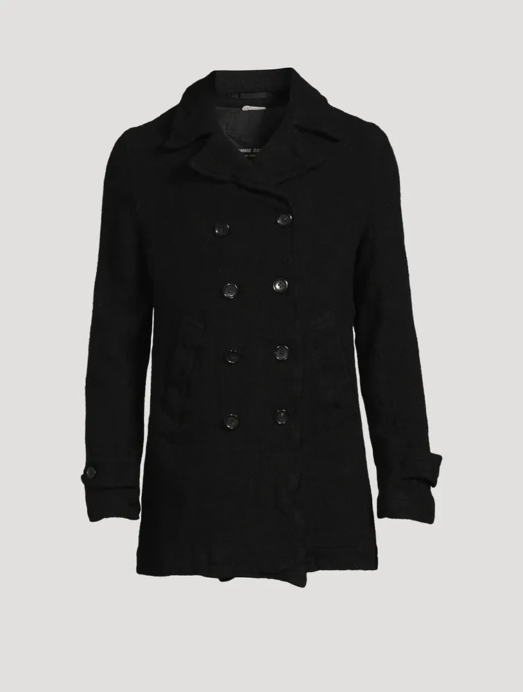 Wool-Blend Double-Breasted Coat