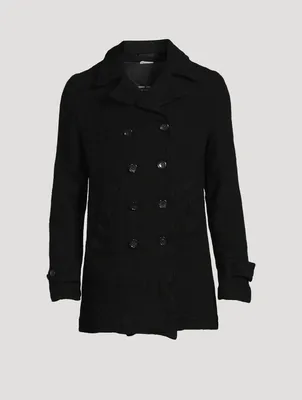 Wool-Blend Double-Breasted Coat