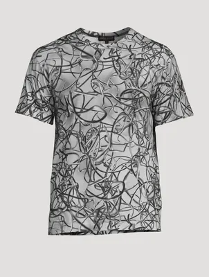 Abstract Cotton Short-Sleeve T-Shirt