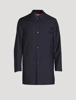 Green Storm System Wool Coat With Vest