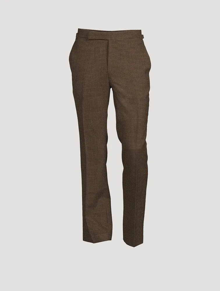 Wool Tailored Pants Check Print