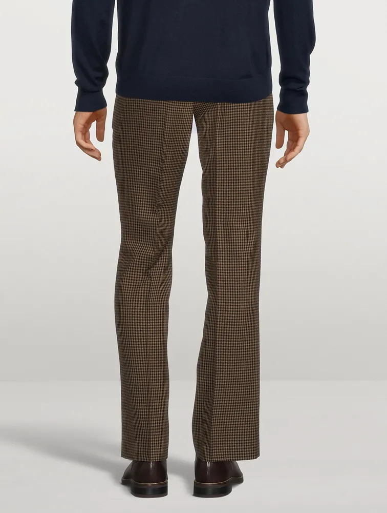 Wool Tailored Pants Check Print