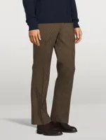 Wool Tailored Pants Check Print