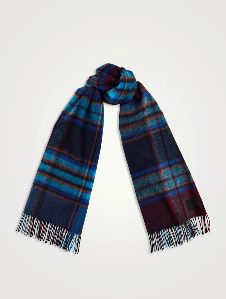 Lambswool Scarf In Spectral Check Print