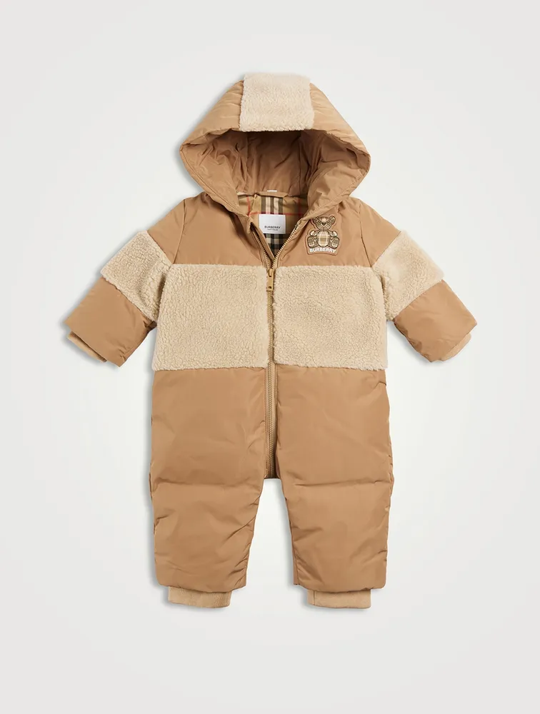 Thomas Bear Appliqué Hooded Snowsuit