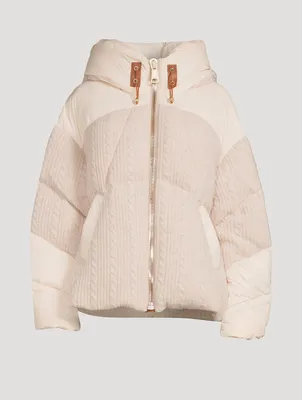 Matignon Cable-Knit Down Puffer Jacket