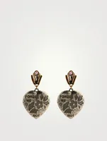 Forget Me Not Heart Clip-On Earrings