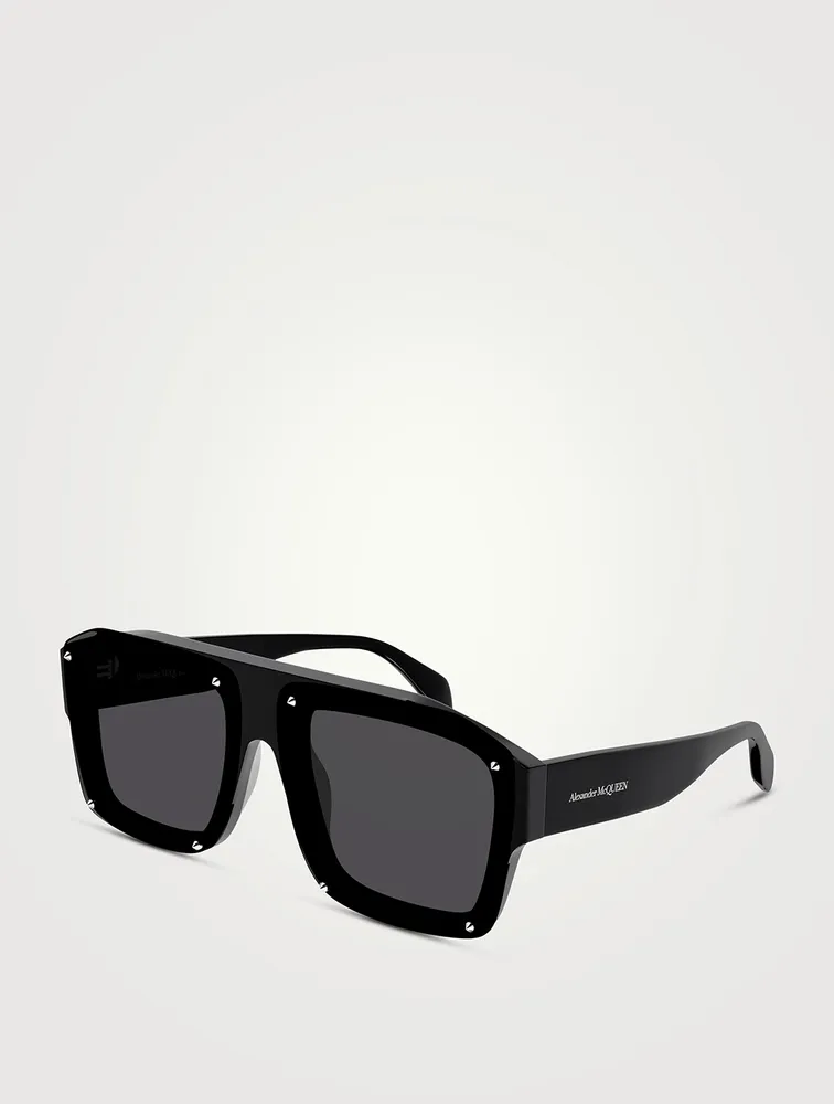 Studded Rectangular Sunglasses
