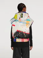 Cropped Down Vest Paint Splatter Print