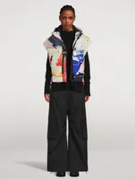 Cropped Down Vest Paint Splatter Print