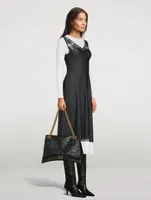 Trompe-L'oeil Spandex Midi Dress With Gloves