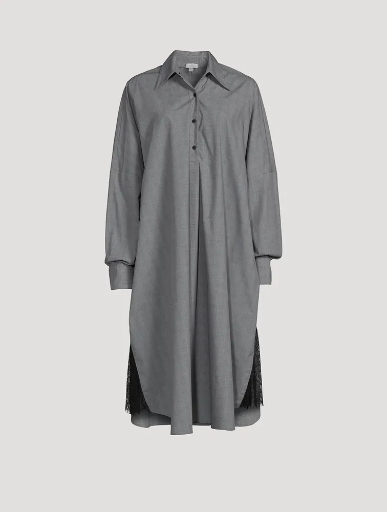 Lalo Lace-Inset Shirt Dress