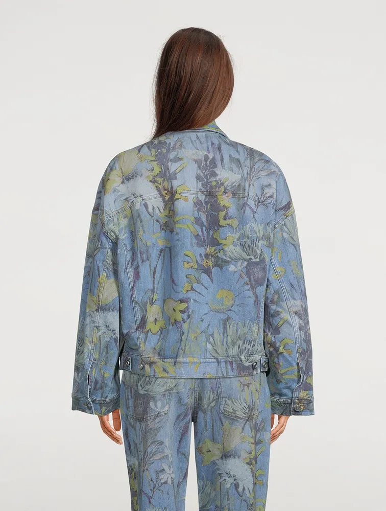 Rewild Oversized Denim Jacket Flora Print