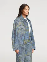 Rewild Oversized Denim Jacket Flora Print