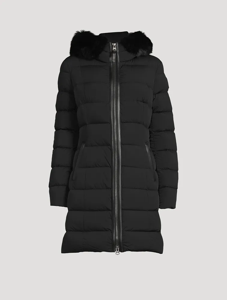 Calla Shearling-Trimmed Down Coat