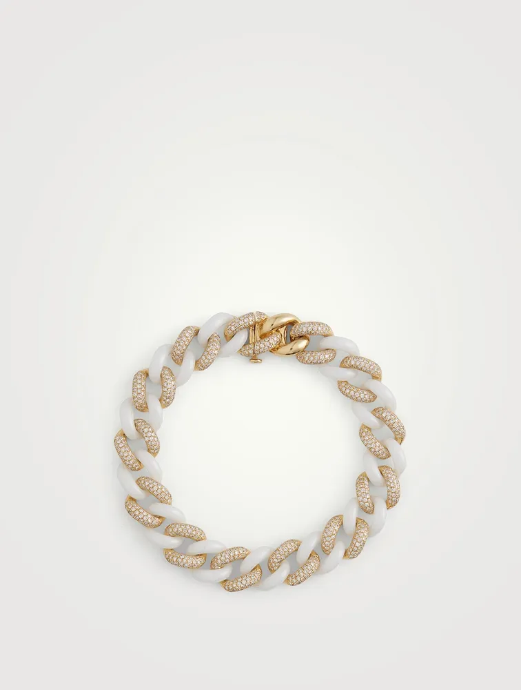 18K Gold Pavé And Essential Link Bracelet