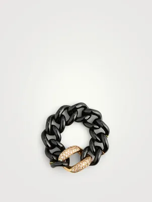 Medium 18K Rose Gold Ceramic Link Ring