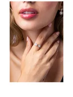 Starlight 18K White Gold Akoya Pearl Ring With Diamonds