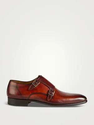 Leather Double Monk-Strap Shoes