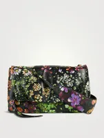 Leather Shoulder Bag In Floral Print