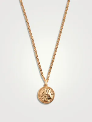 Caesar Gold-Plated Coin Pendant Necklace