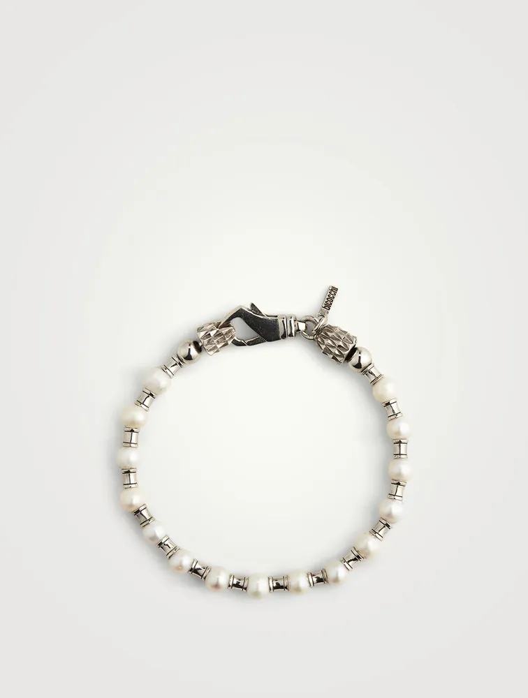 Sterling Silver And Pearl Bracelet