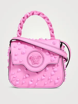Mini La Medusa Spiked Leather Top Handle Bag