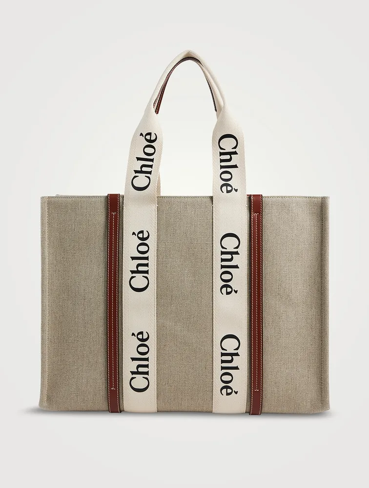 Large Woody Linen Tote Bag