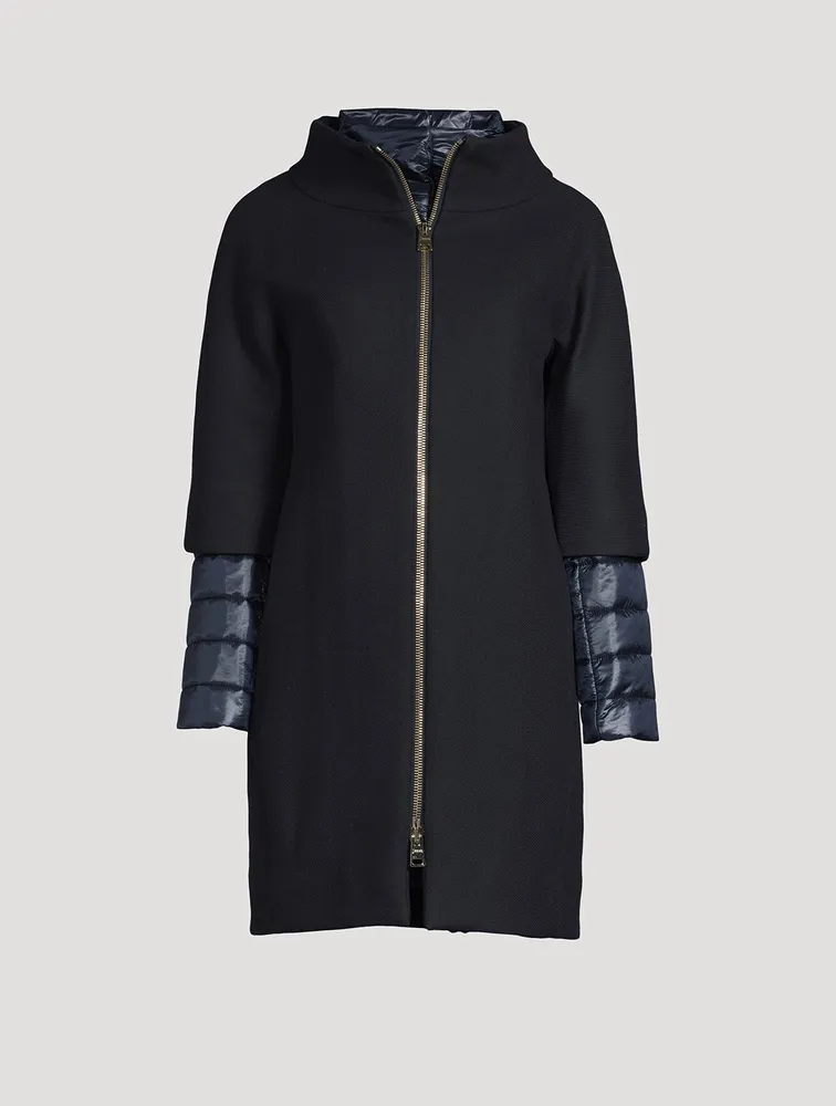 Wool-Blend Double-Layer Coat