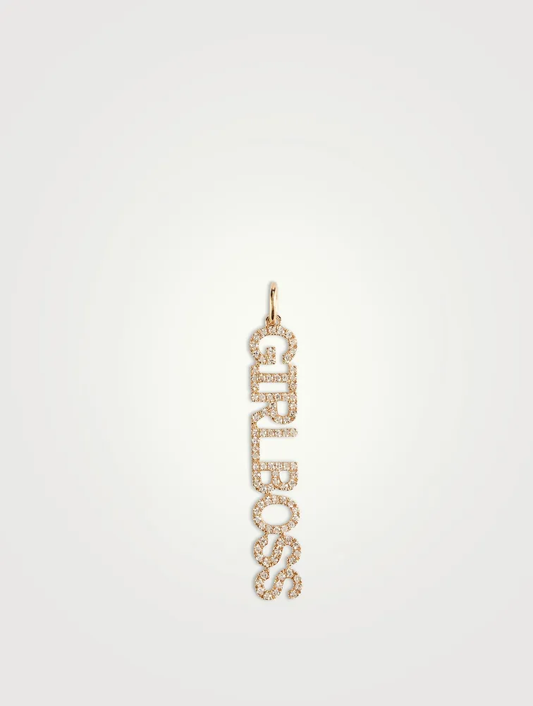14K Gold Girlboss Necklace Charm