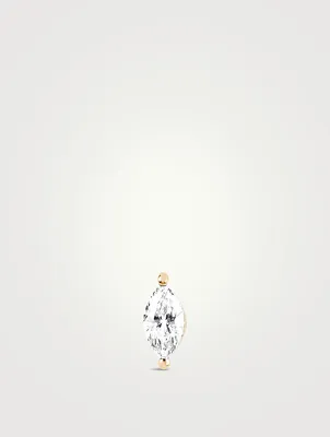 14K Gold Marquise Diamond Stud Earring