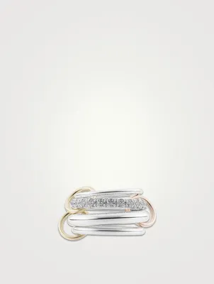 Janssen SG Gris Silver And 18K Gold Ring With Diamonds