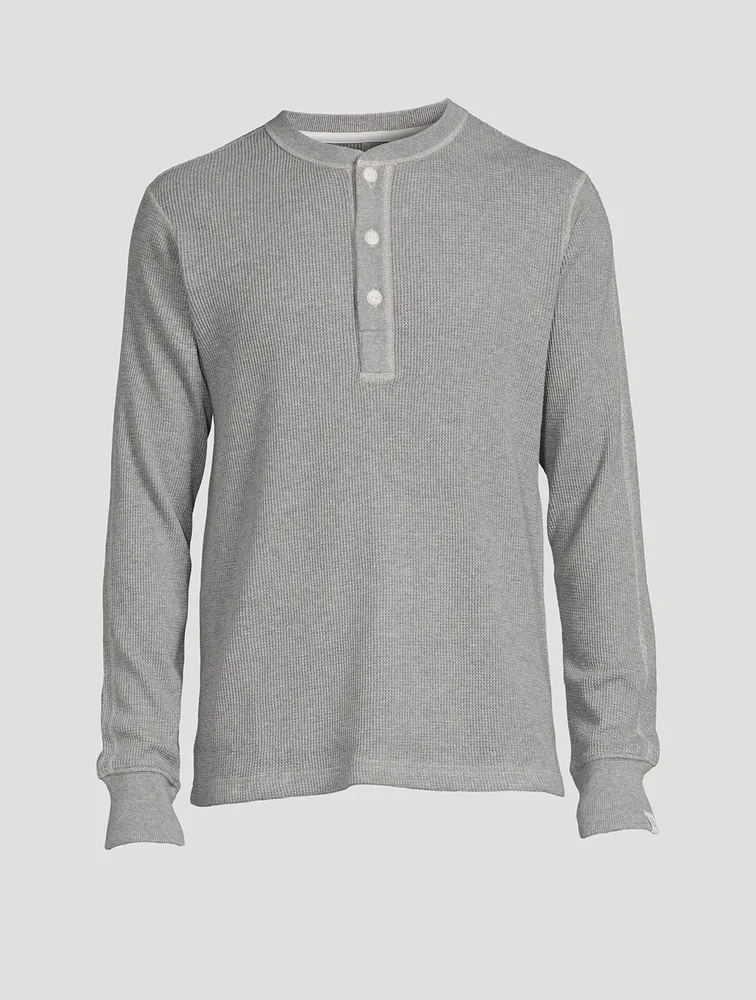 Garment Dyed Waffle Henley Shirt
