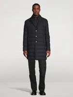 Wool-Blend Quilted Down Coat With Bib