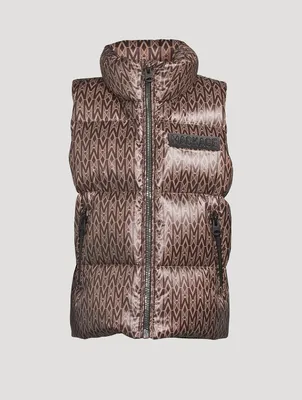 Kids Charlee Light Down Puffer Vest Monogram Print