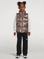 Kids Charlee Light Down Puffer Vest Monogram Print