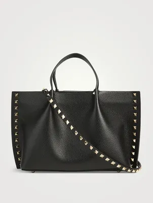 Small Rockstud Leather Tote Bag