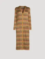 V Optical Lurex Knit Cardigan