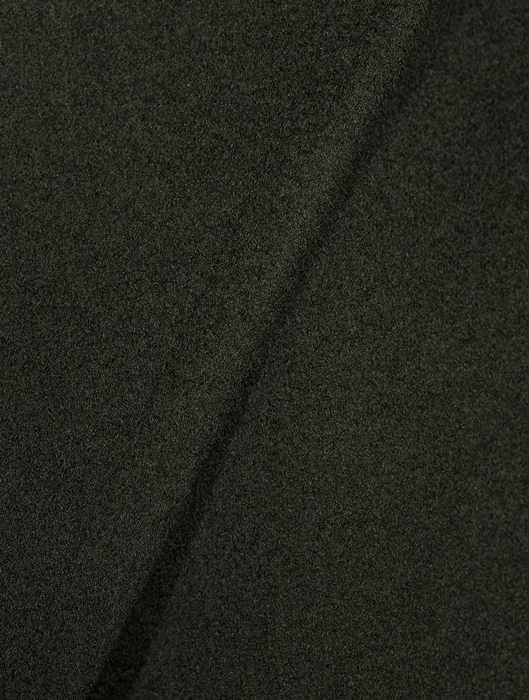 Wool Double-Breasted Coat With Zip Pockets