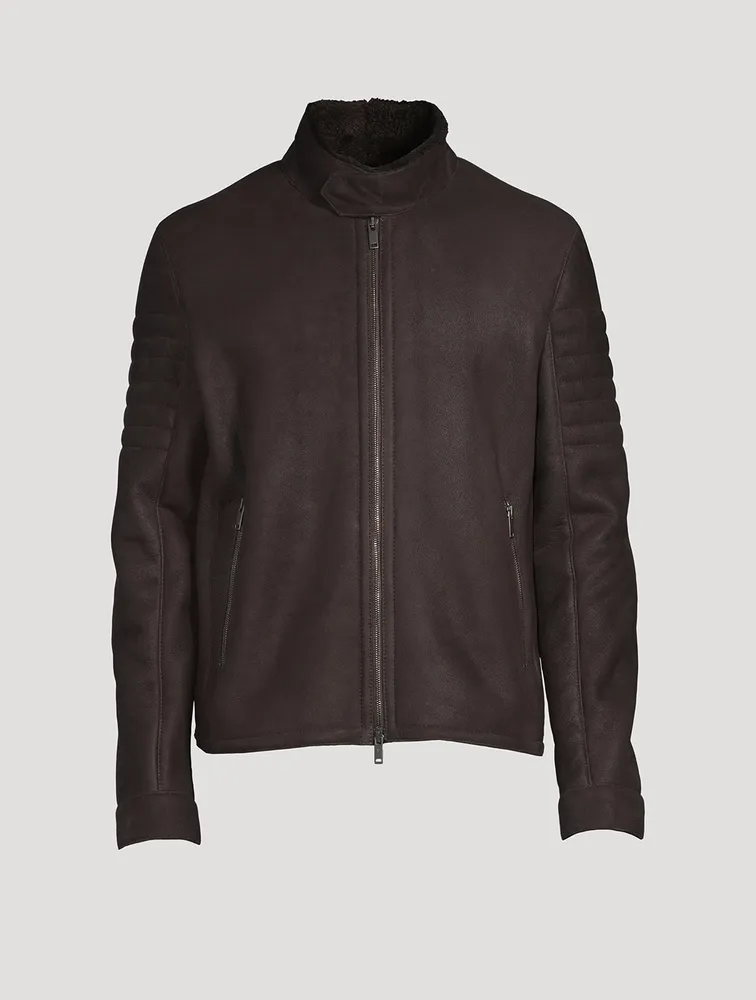 Brett Genuine Sheepskin Shearling Moto Jacket