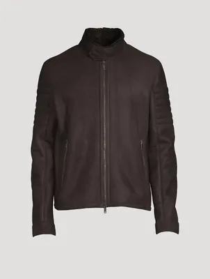 Brett Genuine Sheepskin Shearling Moto Jacket