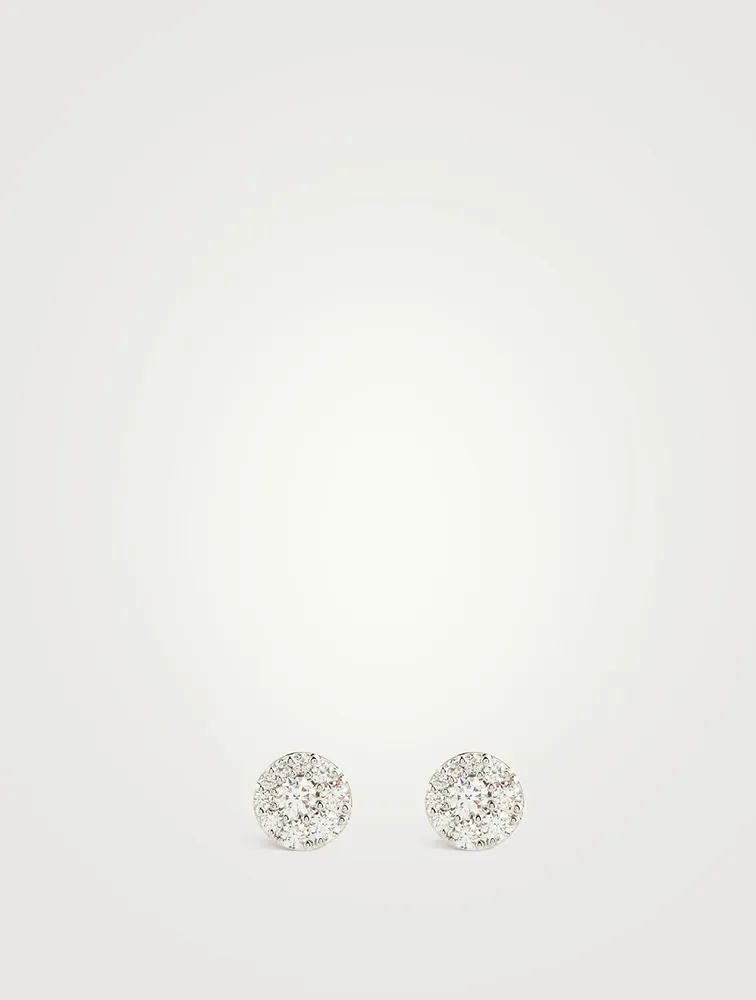Tessa 18K White Gold Diamond Circle Stud Earrings