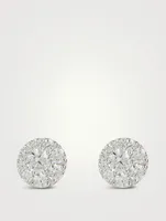 Tessa 18K White Gold Diamond Circle Stud Earrings