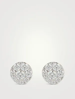 Tessa 18K White Gold Diamond Circle Stud Earrings