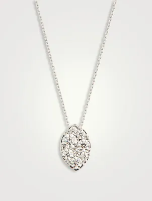 Tessa 18K White Gold Diamond Navette Pendant Necklace