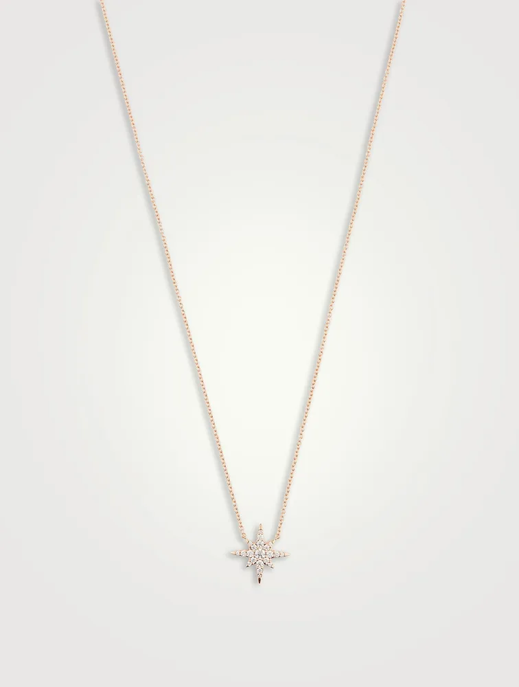 Charmed 18K Rose Gold Starburst Pendant Necklace With Diamonds