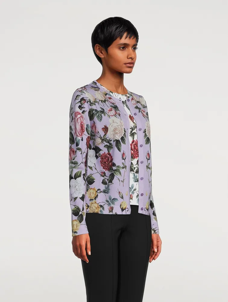 Cardigan Rose Print