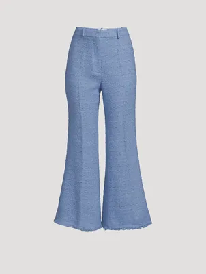 Tweed Crop Flared Pants