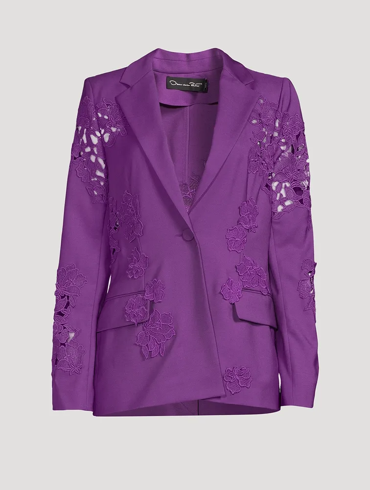 Floral Guipure Inset Blazer