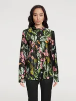 Jersey Blouse Mixed Botanical Print